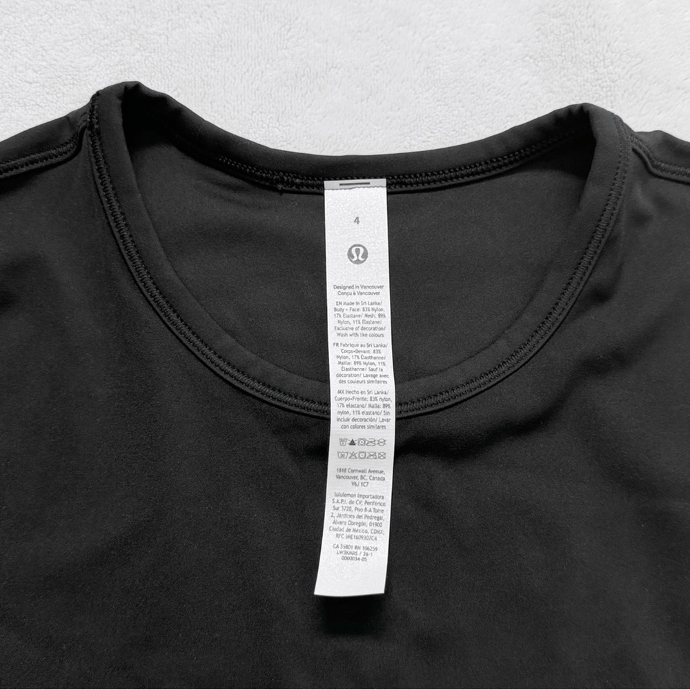 NWT Lululemon All It Takes Back-Twist Tee *Silky – Black – Size 4 - Picture 6 of 8